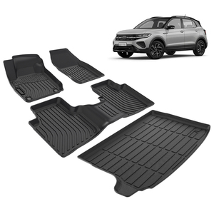 Set completo di alta qualità tappetini auto personalizzati per Volkswagen <span class=keywords><strong>T</strong></span>-<span class=keywords><strong>Cross</strong></span> 2019-2025 Tacqua / Taigun 3D TPE tappetini auto - Product Image 2