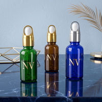 Flacon compte-gouttes en verre cobalt vide personnalisé en usine, 5ml, 10ml, 15ml, 20ml, 30ml, 50ml, 100ml pour sérum, huile, soins de la peau, vente en gros