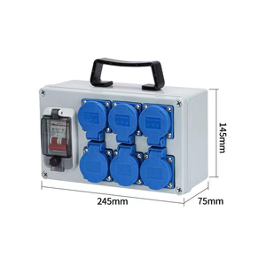 Boîtier d'alimentation étanche IP65 245x145x75mm avec 6 prises 10A et 1 disjoncteur 63A 2P pour distribution extérieure - Product Image 2