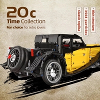 MOULD KING 13080+13080D Kit de construction de voiture vintage pour garçon RC Blocs de construction MOC Briques d'assemblage