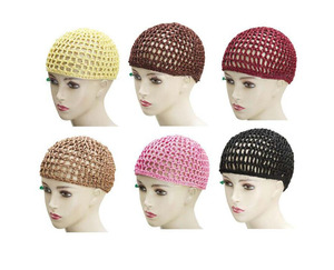 Filet à cheveux en maille rayonne tricot <span class=keywords><strong>Snood</strong></span> femmes bonnet de sommeil au crochet tissage couvre-chef filets à cheveux faits à la main coloré tressé chapeau perruque poignée de cheveux - Product Image 3