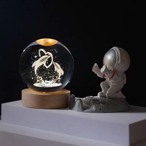 Système solaire Lune Nébuleuse 3d Art K9 <span class=keywords><strong>Boule</strong></span> de Cristal Veilleuse Lumineux Cristal 3d <span class=keywords><strong>Boule</strong></span> Veilleuse Avec Base de Veilleuse Led en Bois - Product Image 6