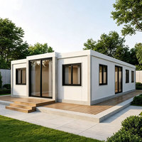 Maison conteneur portable et extensible de 40 pieds x 20 pieds, villa préfabriquée de luxe à 2 chambres, unité d'habitation complémentaire, maison mobile préfabriquée de 40 pieds