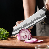 Ensemble de 7 couteaux de cuisine luxueux en bois de Pakka, acier inoxydable à haute teneur en carbone, couteau de chef, Kiritsuke, Santoku, couteau à désosser, couteau utilitaire
