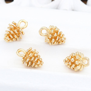 <strong>Jewelry</strong> <strong>Supplies</strong> 14K Gold Plated Pine Cone Pendant Charm for Bracelet Making - Product Image 4