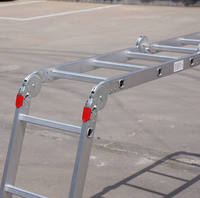 Escabeau pliant multifonction en aluminium léger 4*3 et 12 marches avec plateforme de sécurité