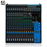 Console de mixage professionnelle 16 canaux avec effets intégrés, connectivité Bluetooth USB, égaliseur 3 bandes, entrées XLR, mixage audio de scène, métal