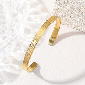   Bracelets et joncs en acier inoxydable gravés de calligraphie islamique religieuse arabe musulmane Allah, bijoux de mode pour l'Aïd - Product Image 5