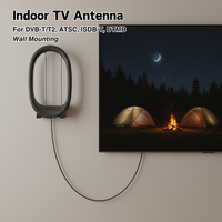 Antop Moderne Schleifenantenne mit Hasenohren Verstärkte Innen-TV-Antenne Einstellbare Dipolen 4K 1080P VHF UHF Tisch-/Wandmontage HDTV Kunststoff