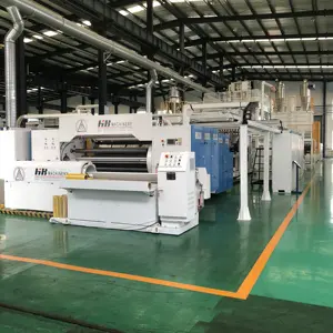 Huabao-máquina semiautomática de película de PVC fundido, línea de producción de película de envoltura de PVC, maquinaria HB de China, 1800mm