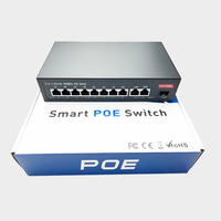 Conmutador PoE de 10/100/1000Mbps, 8 puertos con 2 puertos de enlace ascendente, conmutadores POE de alimentación a través de Ethernet de 135W