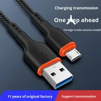 Kabel Data Multi-Konektor Tipe-C Micro USB untuk Ponsel, Pengisian Cepat 2A, Bahan PVC Dua Warna, Konduktor Tembaga Murni, Nylon
