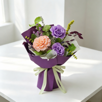 Boîte cadeau de bouquet de fleurs éternelles naturelles préservées faites à la main, longue durée (3-5 ans), pour la Saint-Valentin et la décoration de remise de diplôme