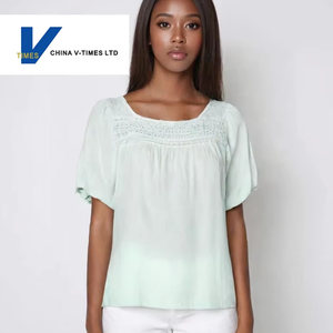 Top de verano con estilo fresco <span class=keywords><strong>para</strong></span> mujer de talla grande, camisa informal con cuello cuadrado y reducción de edad, adelgazamiento suelto <span class=keywords><strong>para</strong></span> niñas regordetas - Product Image 1