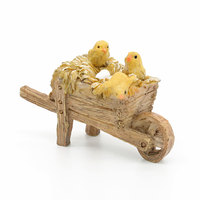 Animales de jardín de hadas en miniatura Carretilla y pollitos Adornos de jardín de hadas en miniatura Accesorios de animales para la decoración de la puerta