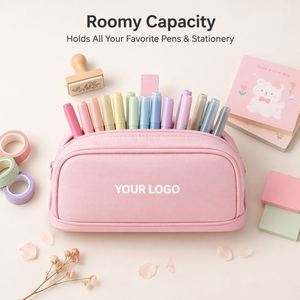 Multi-Functional Three-layer Novelty Cute Fabric Pencil Case with Zipper Closure Waterproof <b>School</b> Office Use Children - Product Image 5