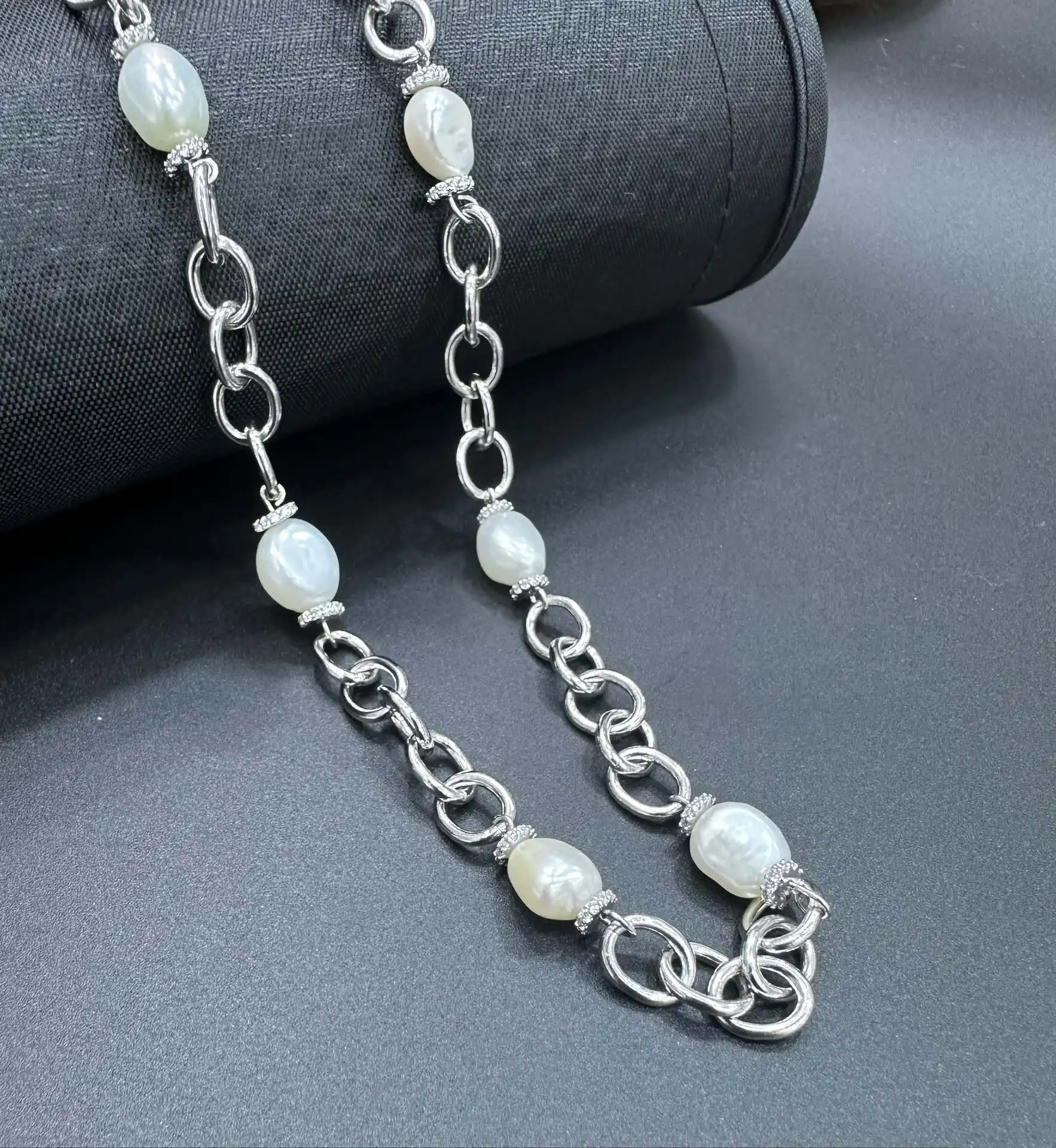 2024 Fashion Custom Real Natural Baroque Genuine Pearl Pendant Jewelry Freshwater Pearl 925 Sterling Silver Choker Necklace set