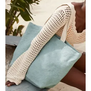 Sac de plage en jute lavé doux, merchandising durable - Product Image 3