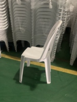 Chaise en plastique monobloc empilable blanche, chaises en plastique d'extérieur pour événements, jardin, mariage, vente en gros