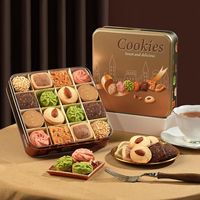 Boîte en étain personnalisée pour boulangerie, emballage alimentaire, conteneur en fer blanc pour biscuits, gâteaux et pâtisseries avec impression de logo