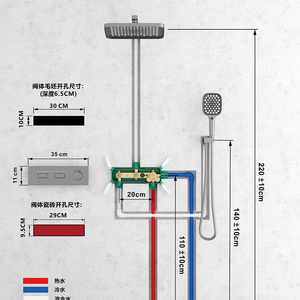 STOTS Ensemble de <span class=keywords><strong>douche</strong></span> thermostatique encastré <span class=keywords><strong>en</strong></span> laiton poli avec mitigeur à main, blanc, pour hôtel, avec jets de pluie douce <span class=keywords><strong>et</strong></span> de massage, garantie 5 ans - Product Image 4