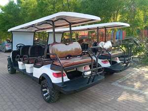 Chariots de golf modernes à ventilateur électrique classique 6 <span class=keywords><strong>places</strong></span> chassant le châssis <span class=keywords><strong>4X4</strong></span> avec le toit réglable de pare-brise - Product Image 5