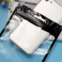 Sac transparent en cellophane à impression personnalisée étui de téléphone étui de téléphone portable en plastique à fermeture éclair sac d'emballage à fenêtre transparente