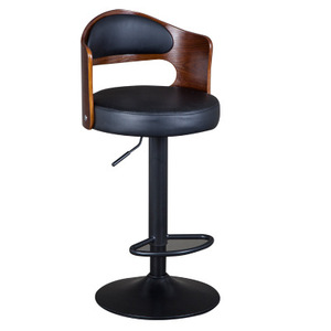 Taburete Alto Giratorio Moderno, Económico y Elegante, con Estructura de Madera Marrón y Metal, para Sala de Estar, Cocina, Bodas y Hoteles - Product Image 3
