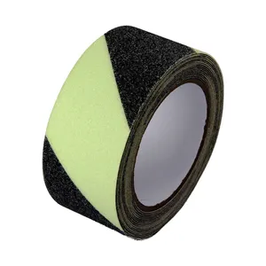 Zwart/Groen Resistente Twill Lichtgevende Strip Waarschuwing Glow In Donkere Anti Slip Tape