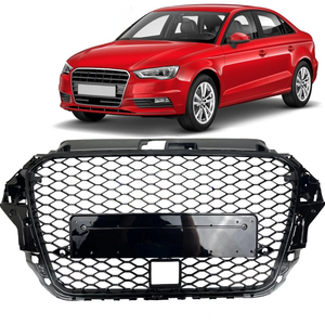 Rejilla De Radiador Tipo RS3 En Negro Brillante Para Audi A3 8V / S3 - Diseño De Nido De Abeja, ABS