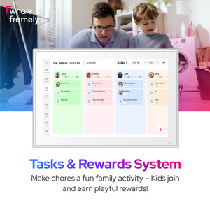 Organizador Electrónico Whale Framely <span class=keywords><strong>App</strong></span> para <span class=keywords><strong>Agenda</strong></span> Mensual/Semanal/Diaria, Horarios Familiares, Marco de Fotos, <span class=keywords><strong>Calendario</strong></span> Digital de 10.1 Pulgadas - Product Image 1