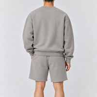 Ensemble sweat-shirt et short pour homme, coupe ample, col rond, épais, épaules tombantes, personnalisable, marque privée, vêtements décontractés