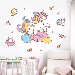 Ragazze di colore rosa <span class=keywords><strong>sticker</strong></span> kawaii camera dei bambini del fumetto <span class=keywords><strong>nuvole</strong></span> di trasporto degli animali unicorn <span class=keywords><strong>sticker</strong></span> - Product Image 1
