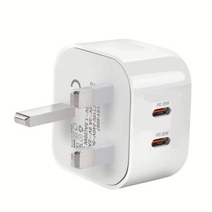 White UK PD Travel Dual USB C Phone Charger PD 20W 40W Fast Power Wall Charger Adapter for Phone 12 13 - Product Image 2