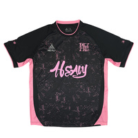 Camiseta de Fútbol HEALY Lively a la Moda con Combinación de Colores, Elegante Camiseta de Fútbol Rosa para Fitness, Uniforme Deportivo Personalizado con Cuello Redondo para Hombre