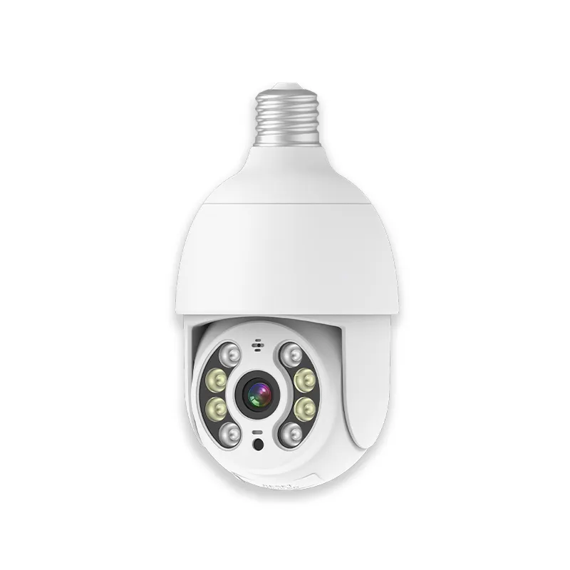 Dégagement 4MP ampoule caméra WIFI PTZ 360 degrés Vision nocturne suivi automatique pour la sécurité à domicile sans fil