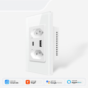 Enchufe de Pared Inteligente Wifi/Zigbee Brasileño de 16A con USB/Tipo C, Tomas de Corriente con Control Individual, <span class=keywords><strong>Cargador</strong></span> Rápido para Tuya Home Alexa - Product Image 4