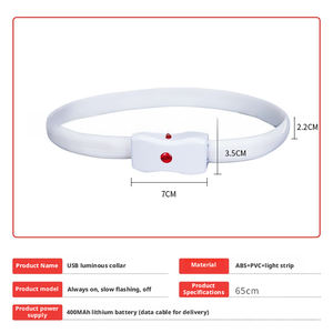 Collar de Perro <span class=keywords><strong>LED</strong></span> Recargable, Brillante, Colorido, de Arcoíris, de ABS, al por Mayor - Product Image 5