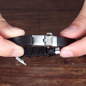 Bracciale in Pelle e Acciaio Inossidabile con Logo Infinito, Motivo Speciale Popolare, Bracciale da <span class=keywords><strong>Uomo</strong></span> Fai-da-Te Regolabile <span class=keywords><strong>per</strong></span> Regalo di <span class=keywords><strong>San</strong></span> <span class=keywords><strong>Valentino</strong></span> - Product Image 6