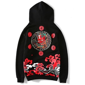 Sweat à capuche lourd brodé en 3D avec motif de dessin animé et lettres, à cordon de serrage, manches longues, pour homme, motif Dragon, collection automne - Product Image 5