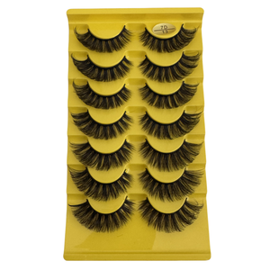 Cils en D Curl, épais et pointus, faux cils effet œil de chat, bande complète, lot de 7 paires, style poupée anime, aspect naturel - Product Image 5