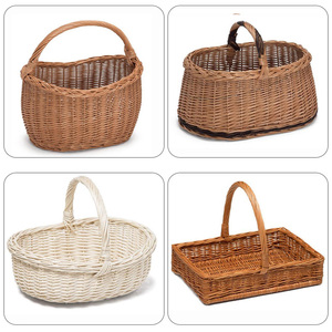 Panier en osier fleuri avec poignée, paniers de jardin pour la décoration de la maison, acceptant les commandes OEM - Product Image 3