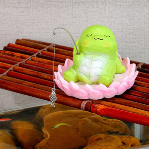 Figurine de tortue mignonne en résine avec rétroéclairage, décoration de bureau, style Feng Shui - Product Image 1