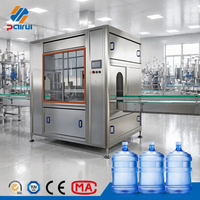 Machine de remplissage d'eau en bouteilles plastiques de 5 gallons, petite capacité, 100 BPH, pour entreprise de production d'eau de source à domicile