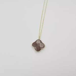 Collar de Acero Inoxidable con Piedra de Jade de la Suerte Feng Shui, Cristal de Piedra Preciosa Natural, Trébol de Cuatro Hojas para Mujeres y Hombres - Product Image 5