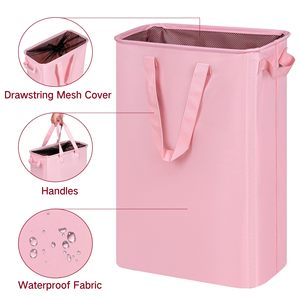 Cesto de Ropa Sucia Alto con Asas Resistentes, Cesto Plegable para Ropa Sucia, Cesto Rectangular Grande y Resistente para la Universidad - Product Image 2