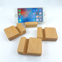 Tablette de bureau en bambou naturel support de téléphone en bois cellulaire avec amplificateur de son support de son