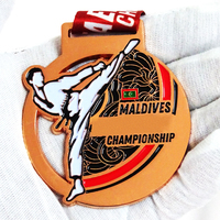 Médaille de Taekwondo en métal de forme unique, 2D et 3D, en argent et cuivre, pour les compétitions sportives