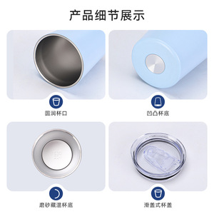 Solid Color Mini Milk Cup 304 Stainless Steel Insulated Vacuum Cup 240ml 360ml For Travel Home Office Direct Drinking - Product Image 5