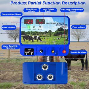 Transformador para Cercas Eléctricas de Granja de 80 km y 15 J, Equipo Portátil de Energía Solar para Cercas, Caja de Cercas Impermeable 260B - Product Image 6